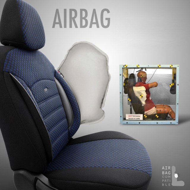 Καλύμματα καθισμάτων αυτοκινήτου sport μπλε συμβατότητα με αερόσακο
