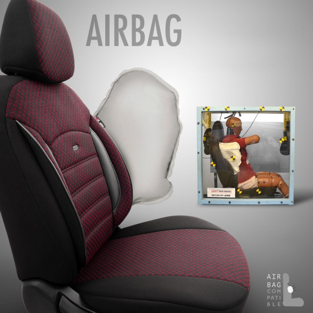 Καλύμματα καθισμάτων αυτοκινήτου sport κόκκινο αερόσακος