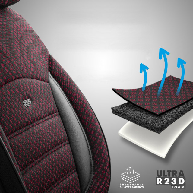 Καλύμματα καθισμάτων αυτοκινήτου sport κόκκινο ποιότητα